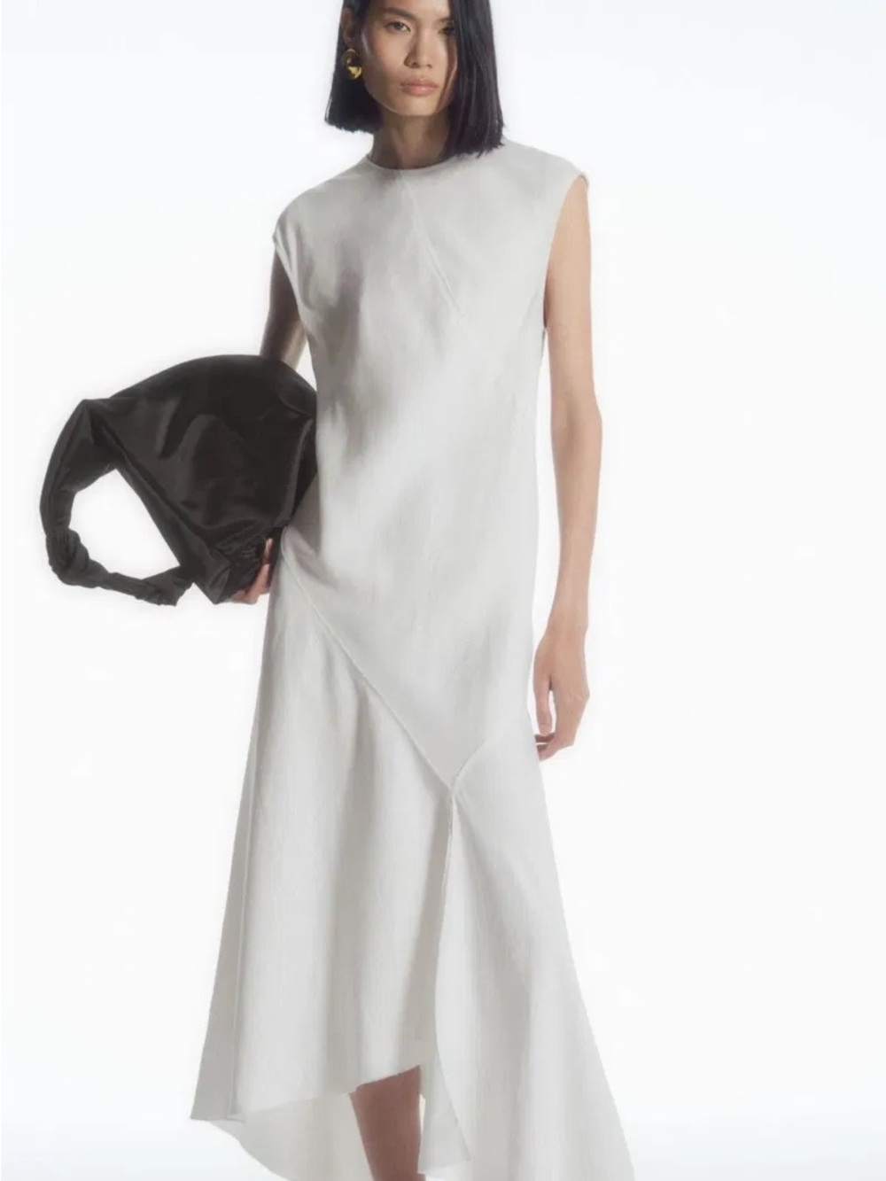 COS asymmetrical linen and viscose  blend  dress